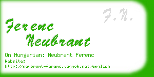 ferenc neubrant business card